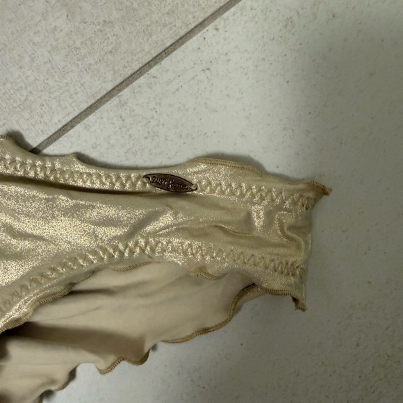 Luli Fama Gold Ruffled Bikini Bottom - Picture 2 of 4